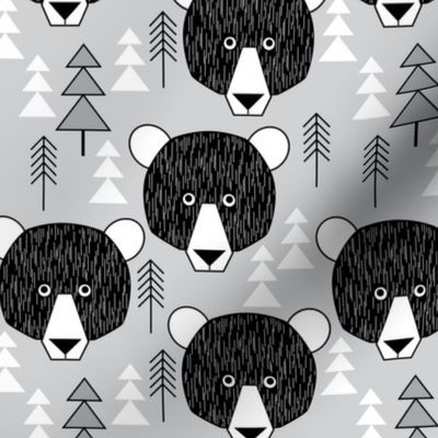 bear geometric on grey