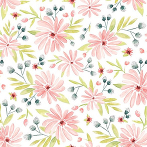 Amelia - Watercolor Floral Pink