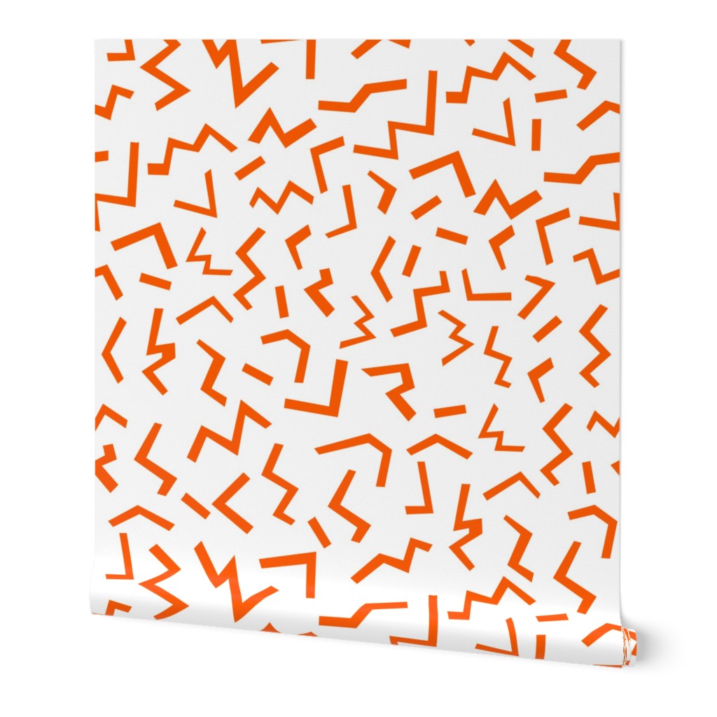 orange zig zags crazy orange halloween kids print