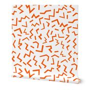 orange zig zags crazy orange halloween kids print