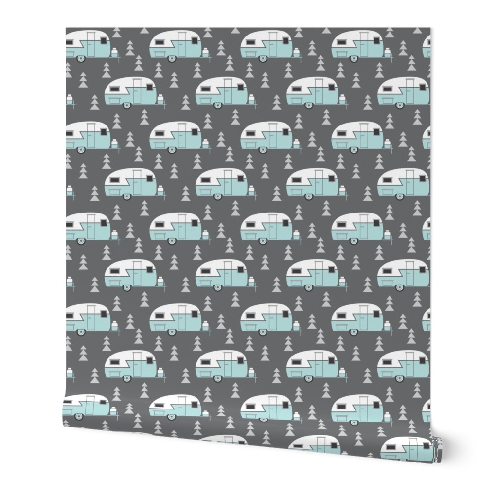 trailer vintage-turquoise on charcoal