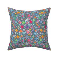 Little Patchwork Stars -steel blue