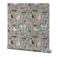 Chihuahua florals fabric cute dogs dog pet dog fabrics for chihuahua lovers sweet mini dogs