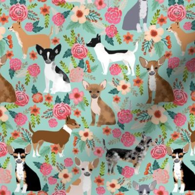 Chihuahua florals fabric cute dogs dog pet dog fabrics for chihuahua lovers sweet mini dogs