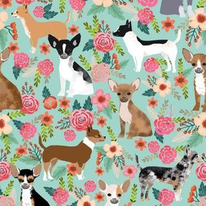 Chihuahua florals fabric cute dogs dog pet dog fabrics for chihuahua lovers sweet mini dogs