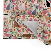 Chihuahua dogs dog cute florals fabric best dog fabric