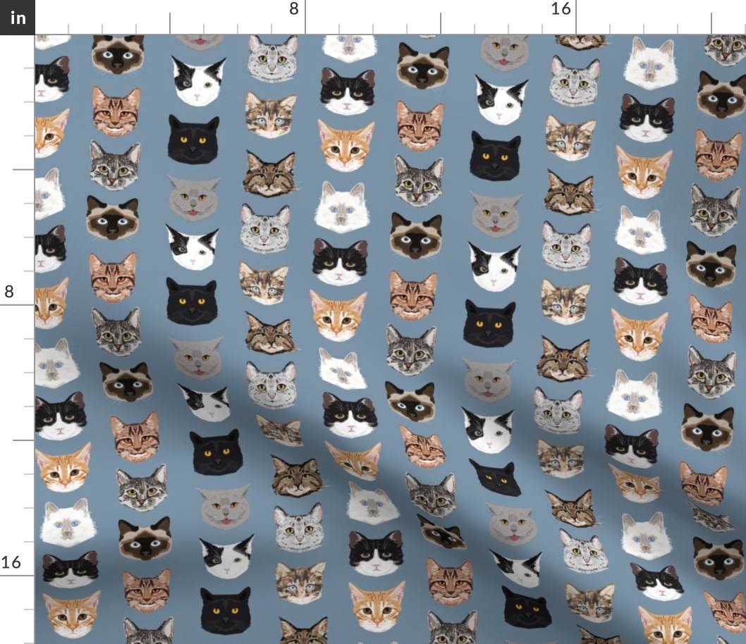 cat faces hello cats kitty cute faces cats fabric