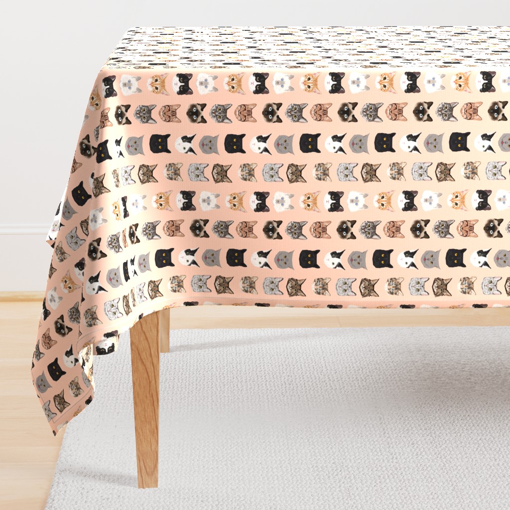 cat faces cute cats fabric sweet cats blush girls kittens siamese cat lady fabric