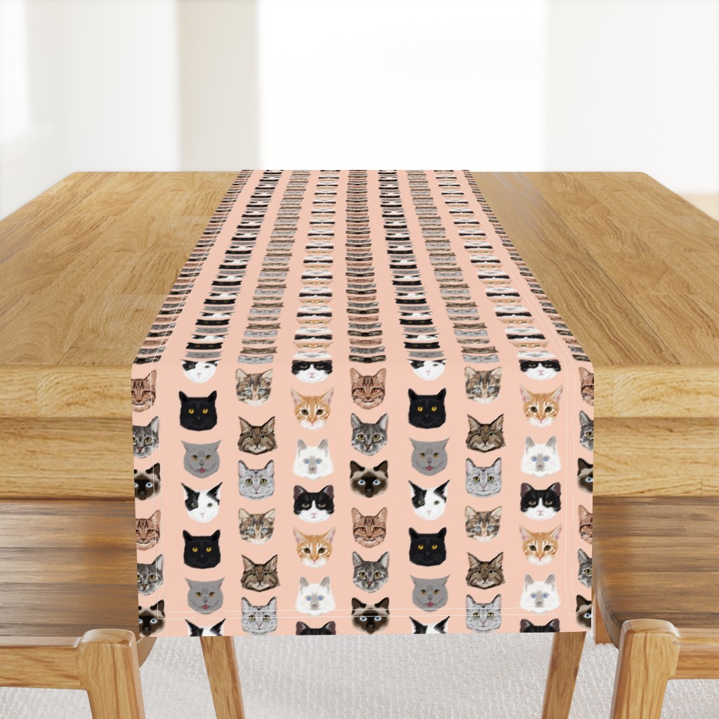 cat faces cute cats fabric sweet cats blush girls kittens siamese cat lady fabric