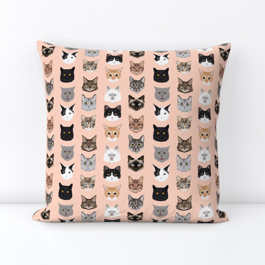 cat faces cute cats fabric sweet cats blush girls kittens siamese cat lady fabric