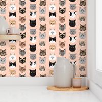 cat faces cute cats fabric sweet cats blush girls kittens siamese cat lady fabric