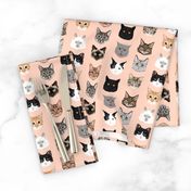 cat faces cute cats fabric sweet cats blush girls kittens siamese cat lady fabric