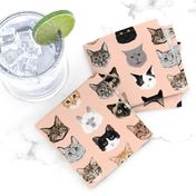 cat faces cute cats fabric sweet cats blush girls kittens siamese cat lady fabric