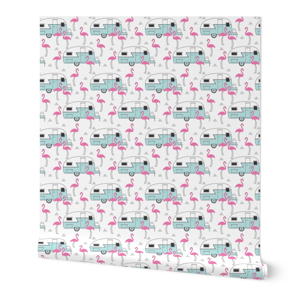 trailers-and-flamingos-on-white