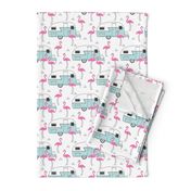 trailers-and-flamingos-on-white