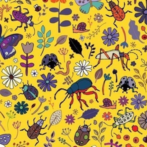 Butterflies, beetles & blooms - Yellow