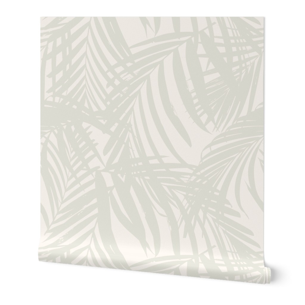 palm leaf LARGE - natural cream misty green