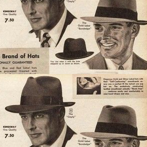Mens hats from the 1950's