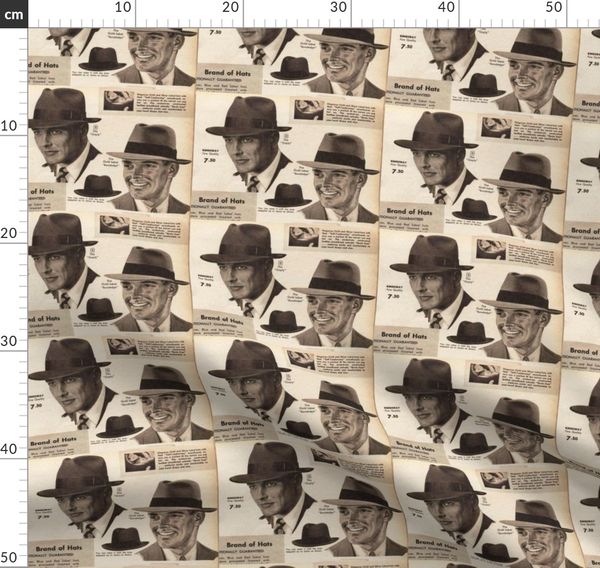 Mens hats from the 1950's - Spoonflower