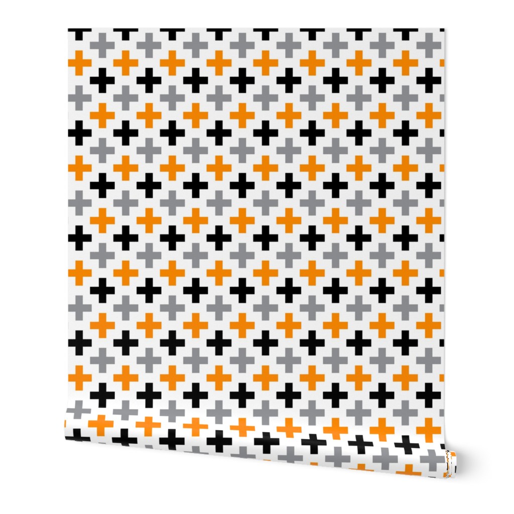 Orange Black Grey Cross