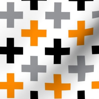 Orange Black Grey Cross