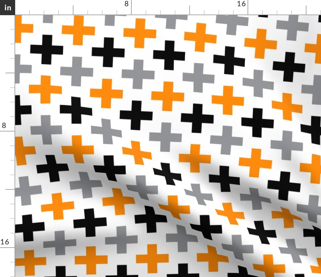 Orange Black Grey Cross