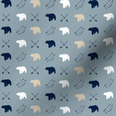 (micro print) Bear and arrows || Rustic Woods Collection
