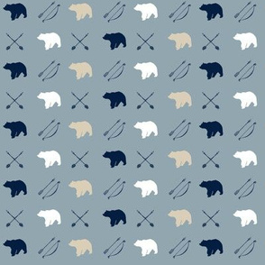 (micro print) Bear and arrows || Rustic Woods Collection
