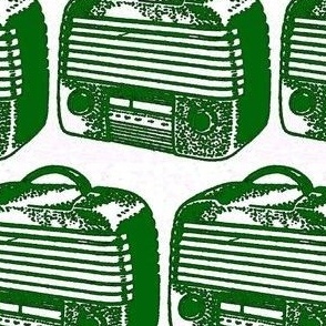 Nifty Fifties Pop Art Portable Radio (green/ off white)