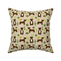 pitbull terrier cactus beige cute rescue dog american pitbull dog fabric