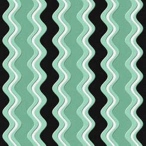 Mint Green white and Black Rickrack