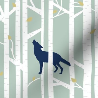 into the woods - wolf/coyote on sage