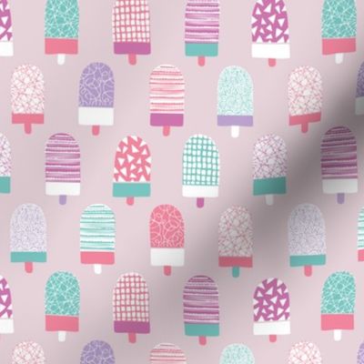 Colorful popsicle ice cream summer illustration pattern lilac