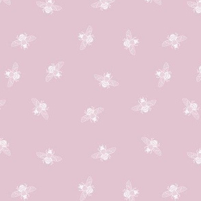 Ditsy Bee White Ballerina Pink