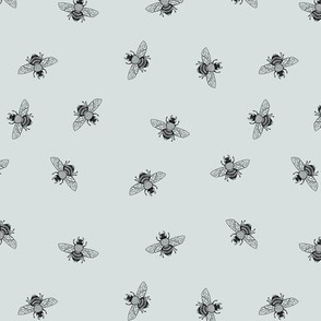 Little Bee, Black on Sea Fog Grey