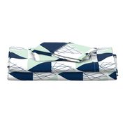 Navy Mint Triangle Cheater Quilt - Baby Blanket