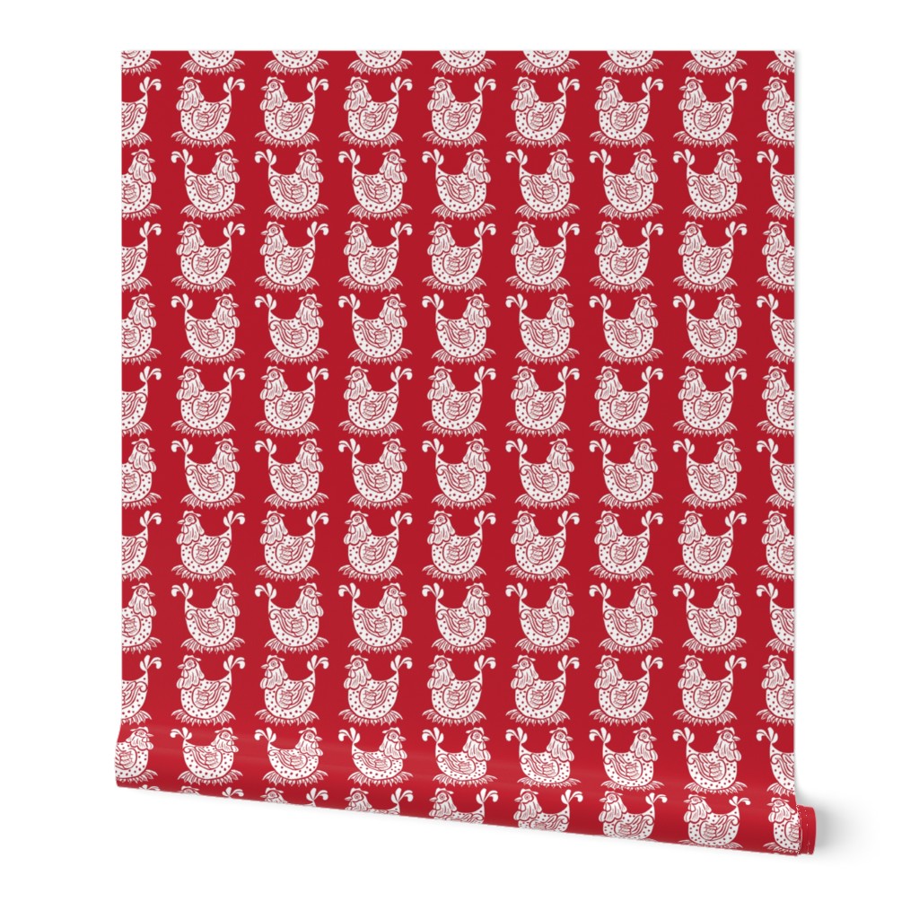  Chicken Nest Linocut Block Print