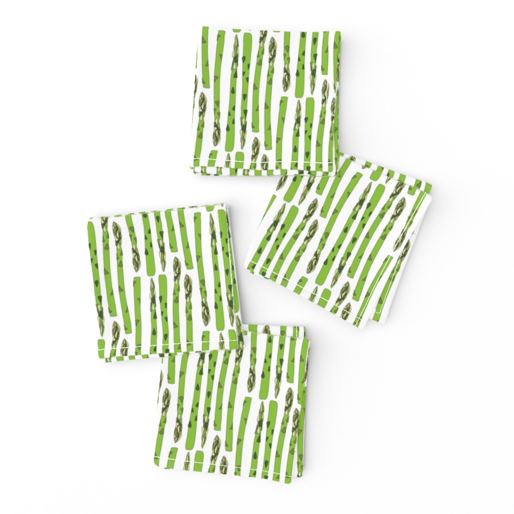 16-13AB Asparagus Green Vegetable Food Stripe || Garden Gardener  White_Miss Chiff Designs