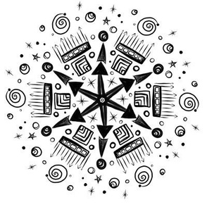 Black and White Summer Camp Bow and Arrows Mandala