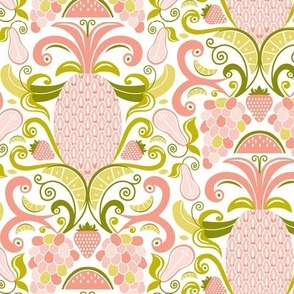 Ambrosia - Fruit Damask Pineapple Pink Gold Green