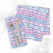 BoHo Native American Cute Diamond Stripe Design Pink, Blue and Purple