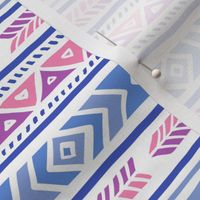 BoHo Native American Cute Diamond Stripe Design Pink, Blue and Purple