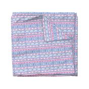 BoHo Native American Cute Diamond Stripe Design Pink, Blue and Purple