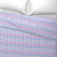 BoHo Native American Cute Diamond Stripe Design Pink, Blue and Purple