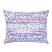 BoHo Native American Cute Diamond Stripe Design Pink, Blue and Purple