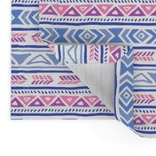 BoHo Native American Cute Diamond Stripe Design Pink, Blue and Purple