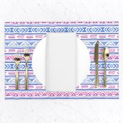 BoHo Native American Cute Diamond Stripe Design Pink, Blue and Purple