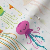 Cute Summer Jelly Fish, Colorful Kids Colors for the Beach