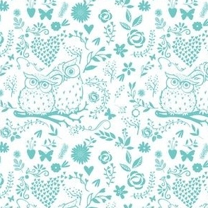 Owl Lace in Aqua