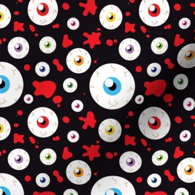 Halloween Eyeballs and Crossbones Cute adn Funny Red and Black